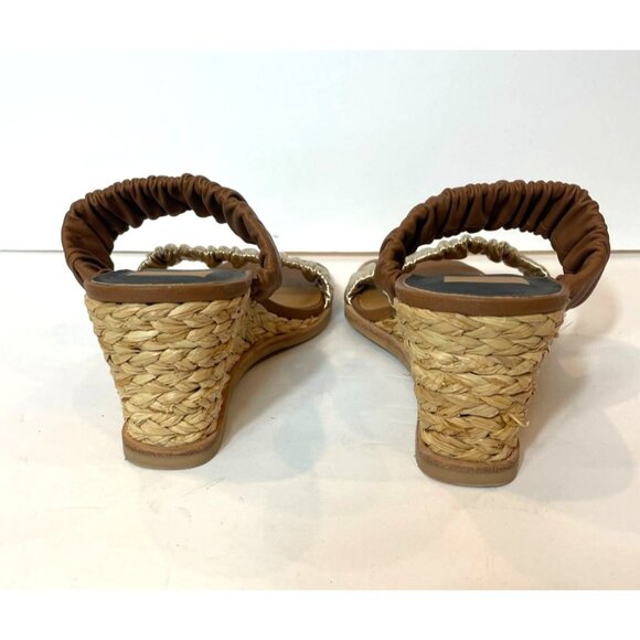 Dolce Vita Nadie Raffa Wedge Espadrille Sandals Double Gathered Leather Size 8 - Picture 7 of 11
